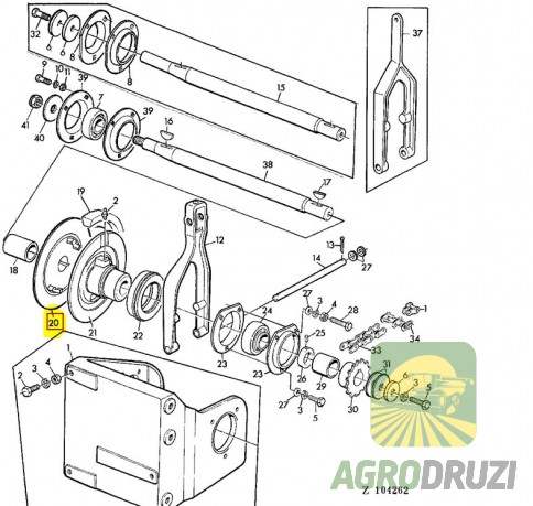 Тарілка варіатора жатки нерухома fi30mm John Deere Z10086