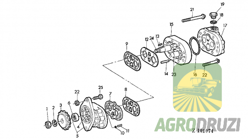 Помпа (насос) гідравлічна John Deere AH66400