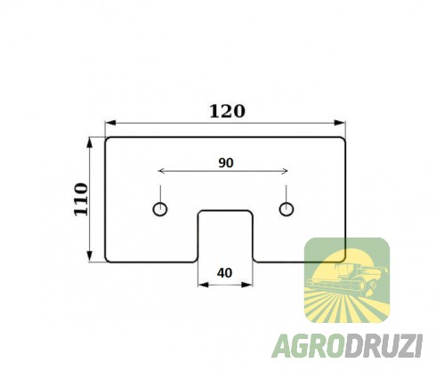 Лопатка елеватора гумова 110x120mm John Deere Z59053