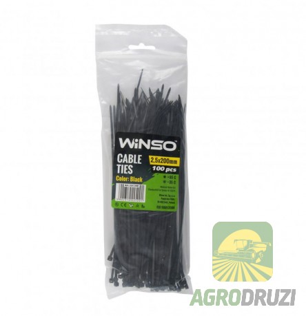 Хомути пластикові чорні Winso 2.5x200mm