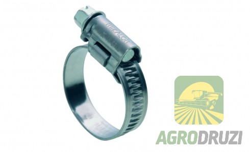Хомут червячний стальний з різьбою 30-45мм (ширина 9мм)