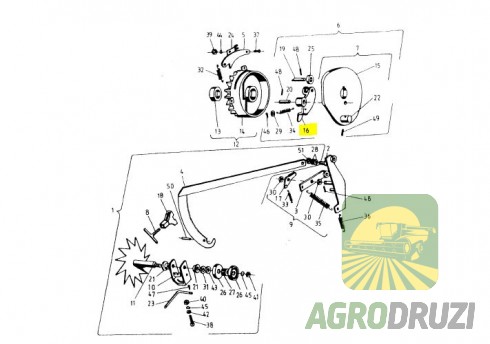 Кріплення ролика тарілки приводу в’язальних апаратів 5223-08-003 Sipma Original