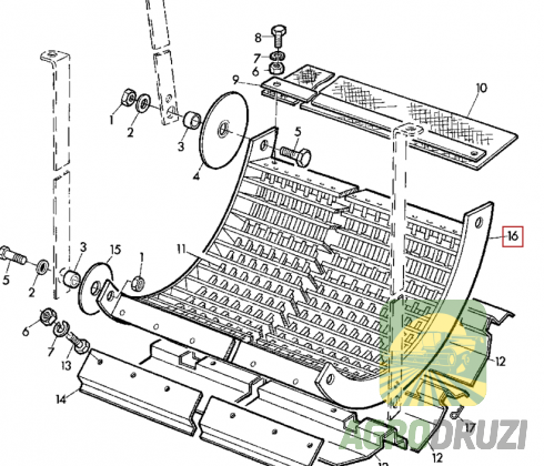 Підбарабання зернове 670x1290mm John Deere AZ17518