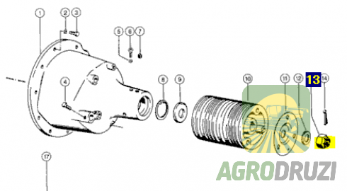 Гайка валу корончаста M36x1.5mm Claas 624157