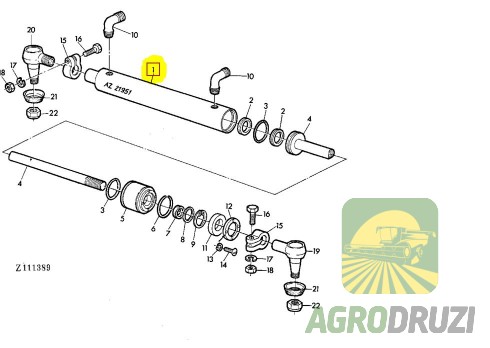 Циліндр гідравлічний повороту Tarmo John Deere AZ21953