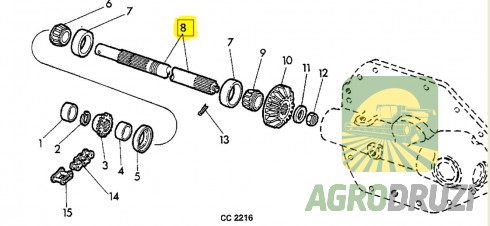 Вал редуктора John Deere E38908