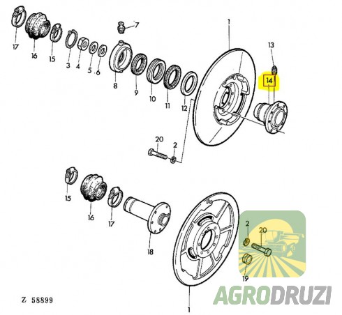 Ступиця варіатора молотарки John Deere Z10574