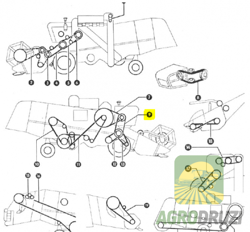 Ремінь ходовий верхній 19x2380La GATES CLAAS 750316