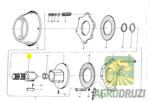 Накінечник валу 24 фрезний 5224-110-203 Sipma Original