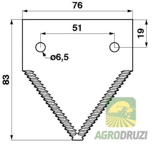 Сегмент ножа жатки GORAL John Deere P49650