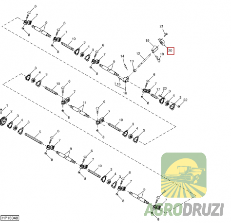 Направляюча втулка пальця шнека John Deere H202409