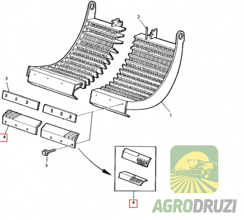 Бичі (пара) Kan Metal L=1370mm, 5 отворів John Deere AZ47216