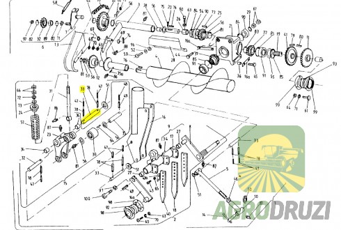 Палець механізму подачі соломи (граблин) Sipma 2023-060-168
