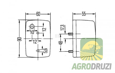 Плафон фари повороту (лівий) Hella John Deere AL24547