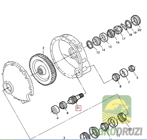 Вал бортової (JAG) John Deere H157014