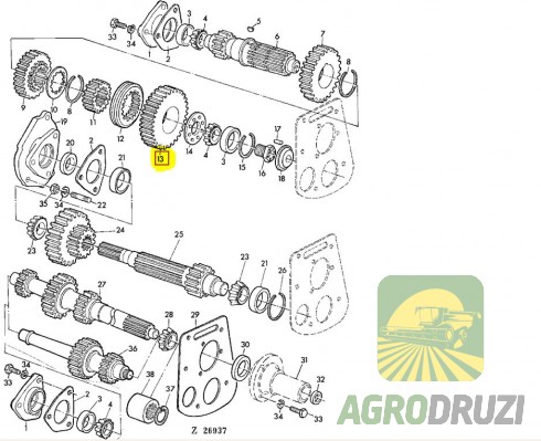 Шестерня коробки передач z34/31 John Deere H75180