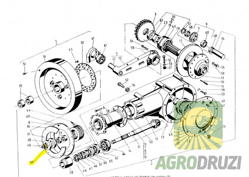 Шайба підкладка вала маховика Sipma 2023-040-144