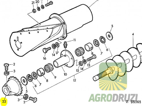 Зірочка елеватора Z16 Tarmo John Deere Z11462, Z10052