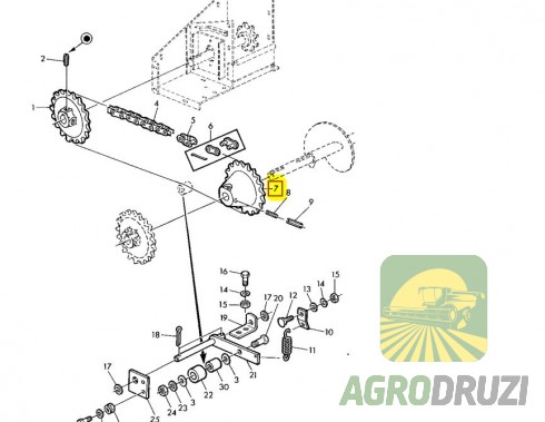 Зірочка елеватора Z16 Tarmo John Deere Z11462, Z10052