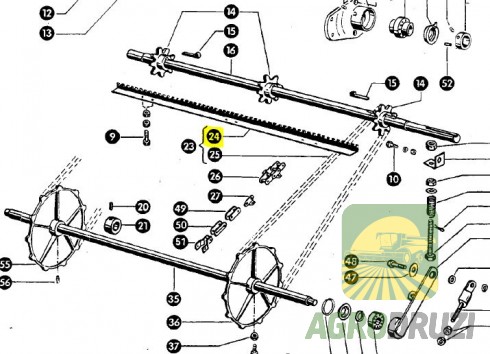 Планка похилої камери 1050mm (отвори 8мм) CLAAS 610155