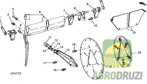 Палець мотовила John Deere H127035