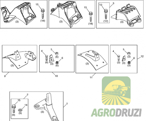 Бич ротора John Deere AH216674