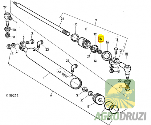Сальник поворотного циліндра17.5x25.5mm John Deere AM3426T