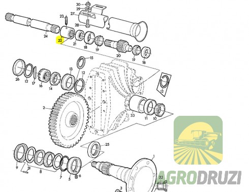 Втулка муфта шліцева півосей Z21 John Deere Z31218
