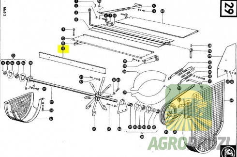 Лопасть планка віялки L=1100mm Claas