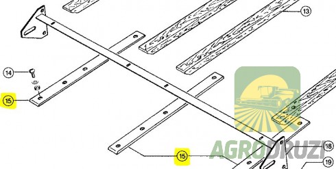 Направляюча планка ланцюга похилої камери пластмасова, 73см (6 отворів) CLAAS 603612