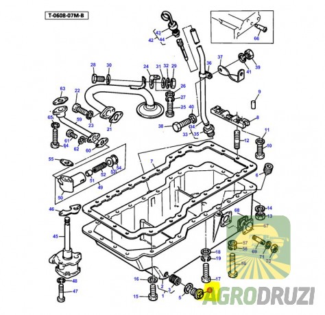 Болт пробка спуску масла 3/4 L=28.3mm двигун Perkins 748160M1