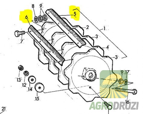 Бичі (пара) 1020mm Tarmo John Deere AZ10690/91