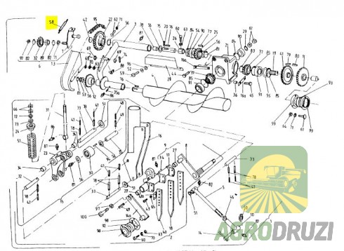 Пружина натяжна ланцюга біля шнека 089-000976-5.510 (Original)