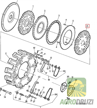 Диск зчеплення пелюстковий Saffa John Deere AZ24042