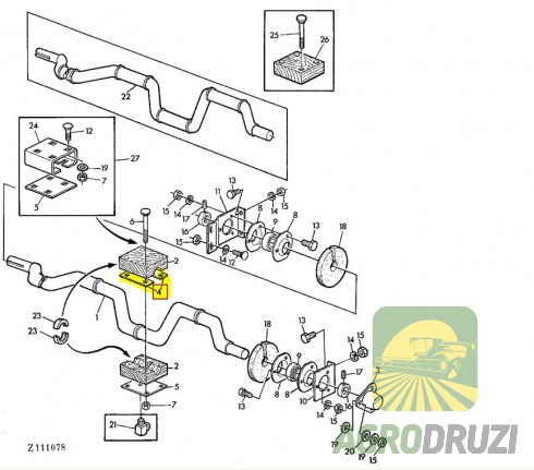 Пластинка підкладка металева 31x120x1mm деревяного підшипника John Deere Z32891