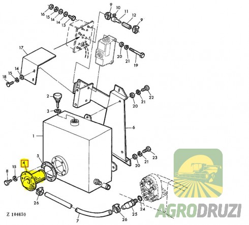 Фільтр гідравліки підйому жатки John Deere Original AZ25027