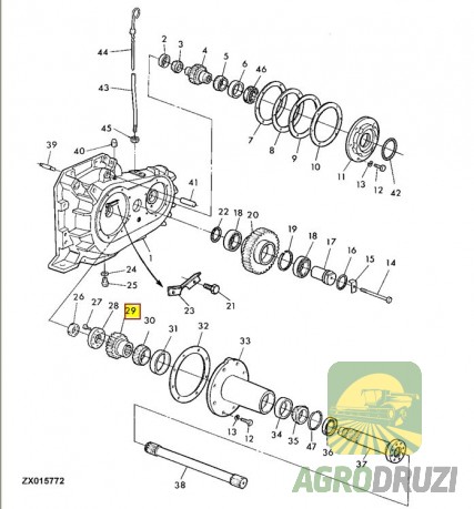 Шестерня Z36 на шліци John Deere Z12353