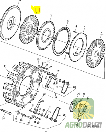 Диск зчеплення пелюстковий Saffa John Deere AZ24041