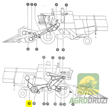 Ремінь клиновий приводу соломотрясів 20x3640La Gates Agri  CLAAS 774099