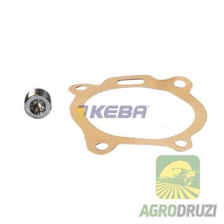 Помпа (насос) води KEBA з шківом (прямий патрубок) двигун Perkins 4.236, 4.248 3637411M91
