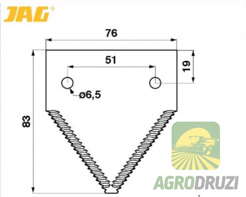 Сегмент ножа жатки (JAG) John Deere P49650