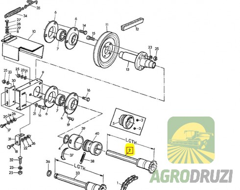 Зірочка жатки з шестигранним валом L=50см Z14 John Deere AZ24206