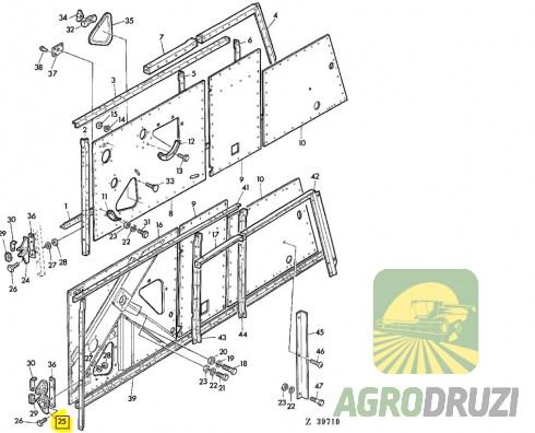 Кронштейн похилої камери Tarmo лівий John Deere z10795