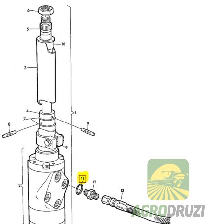 Кільце ущільнююче гідравліки 12x16mm John Deere R26448