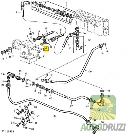 Кільце ущільнююче гідравліки 12x16mm John Deere R26448