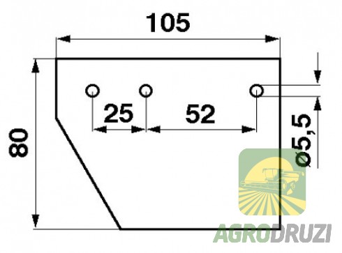 Накладка головки коси жатки комбайна 105x80 CLAAS 522189