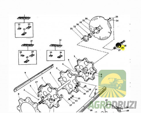 Зірочка барабана подвійна Z19 Massey Ferguson 414851M1