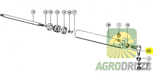 Накінечник рульового механізму  656113 Claas d=22mm JAG
