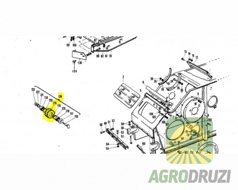 Б/В Зірочка натяжна подвійна молотарки Z14 комбайна Massey Ferguson