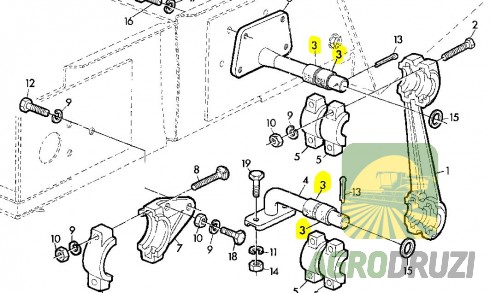 Втулка гумова 17x38x39 Kramp John Deere P49545